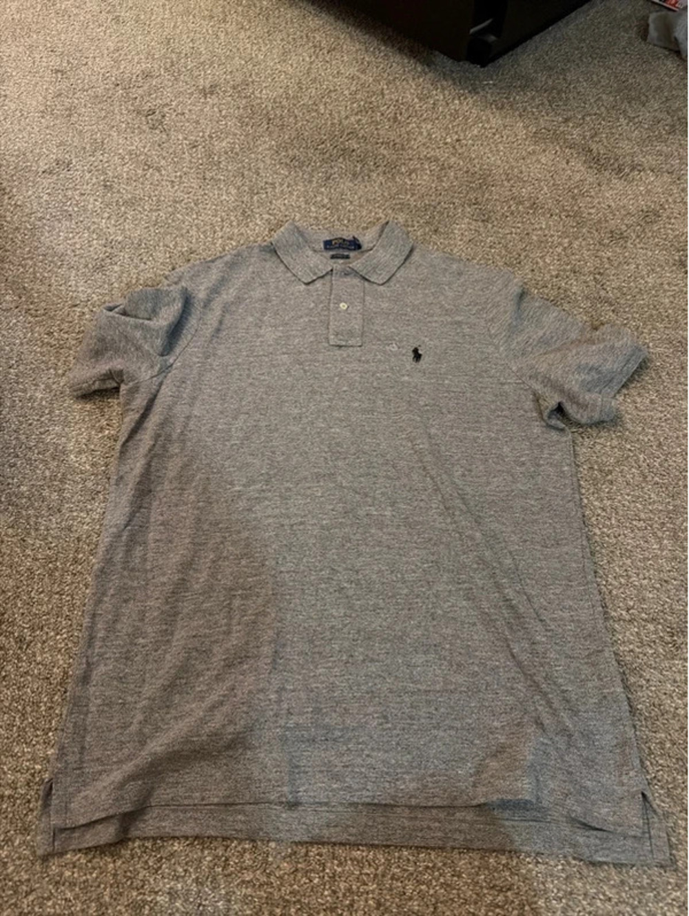 Grey modern classic-fit Polo shirts large